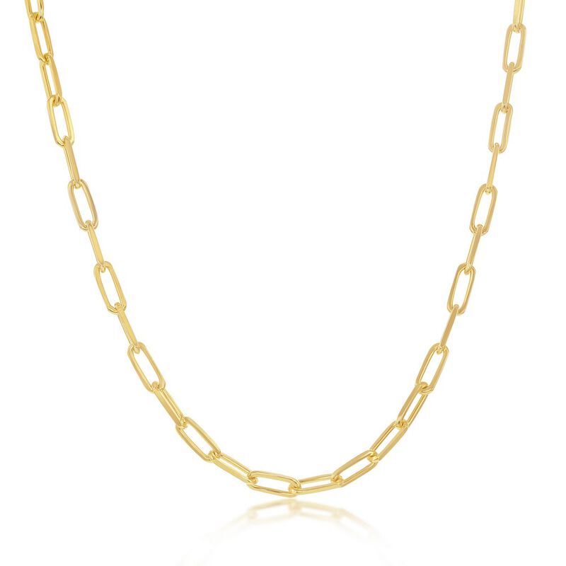 Paperclip 20" Chain 2.8mm in Gold Plated Sterling Silver image number null