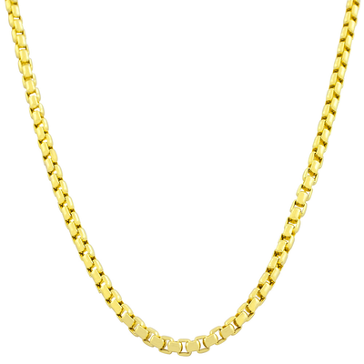 Box Chain 20" in 14k Yellow Gold (3.4mm)