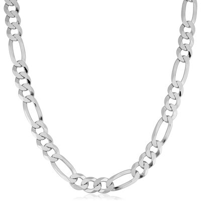 Figaro 24" Chain 8.5mm in Sterling Silver