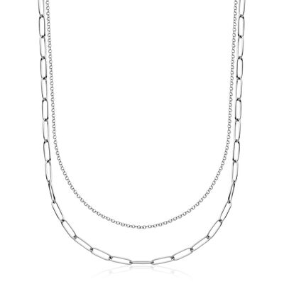 Layered Link 18" Chain 4mm in Stainless Steel
