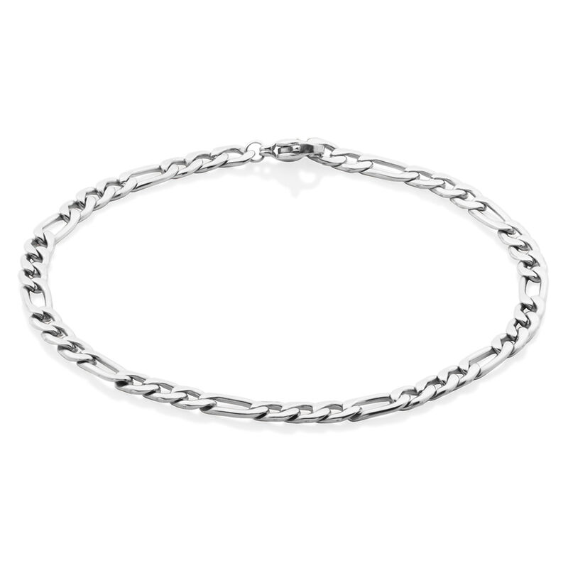 Men's 4.5mm Figaro Bracelet in Stainless Steel image number null