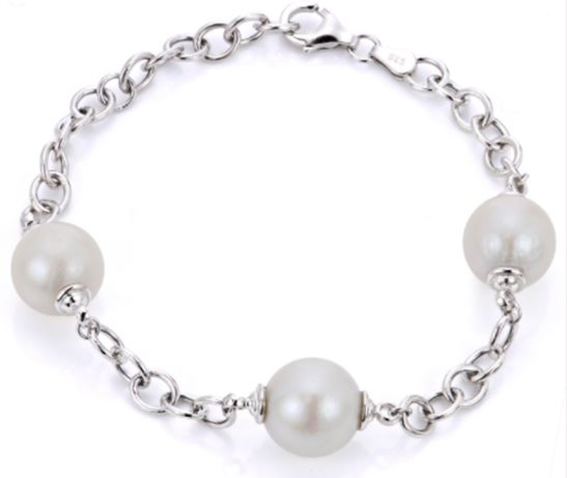 Freshwater Pearl 11-12mm Bracelet in Sterling Silver image number null