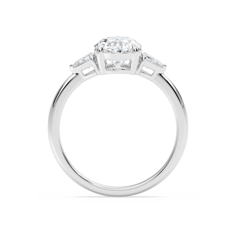 Oval Lab Grown Diamond 2 1/3ctw. Three Stone Engagement Ring in 14k White Gold image number null