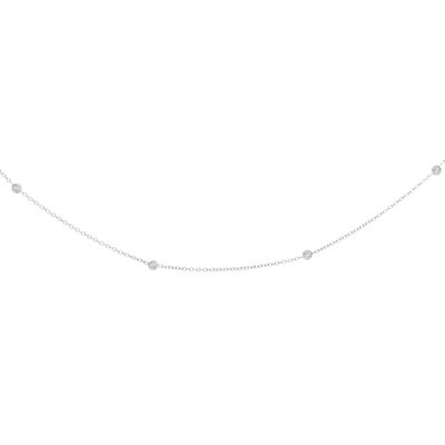 Diamond By The Yard Necklace 18" in 14k White Gold