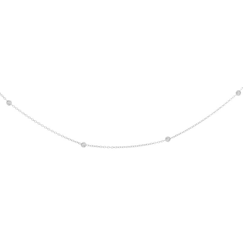Diamond By The Yard Necklace 18" in 14k White Gold image number null