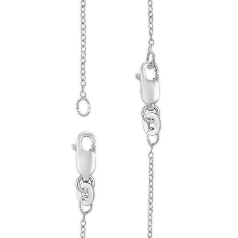 Marquise Created Blue Sapphire Halo Lab Grown Diamond Pendant in Sterling Silver image number null