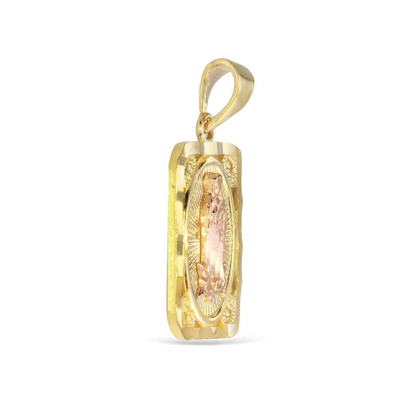 Blessed Virgin Mary Pendant in 10k Tri-Tone Gold. image number null
