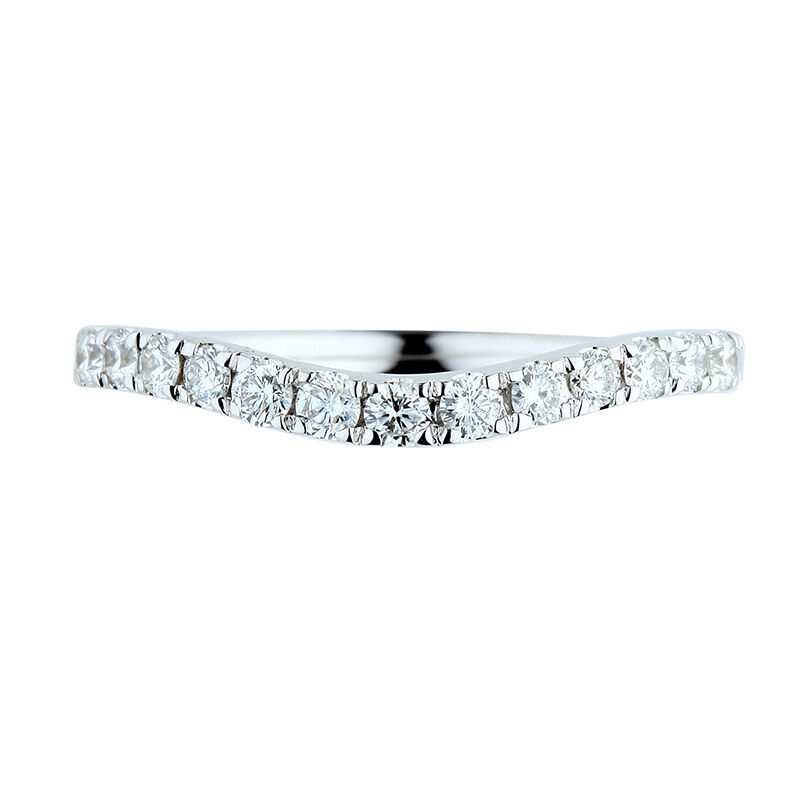 Curved Contour Diamond Band 1/3ctw. in 14k White Gold image number null