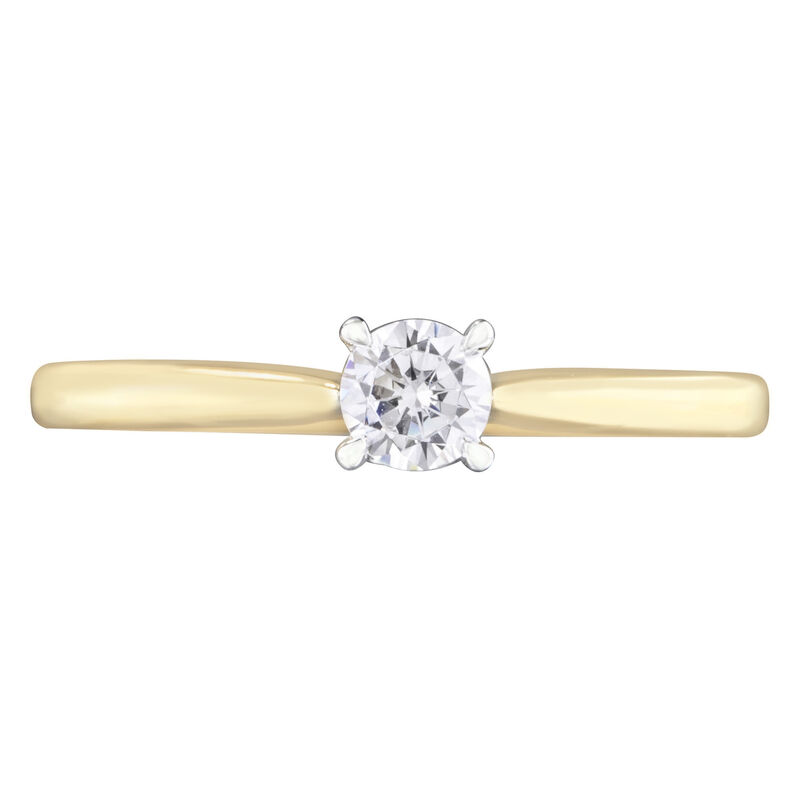 Round Lab Grown Diamond 1/4ctw. Heart Peekaboo Promise Ring in 10k Yellow Gold image number null
