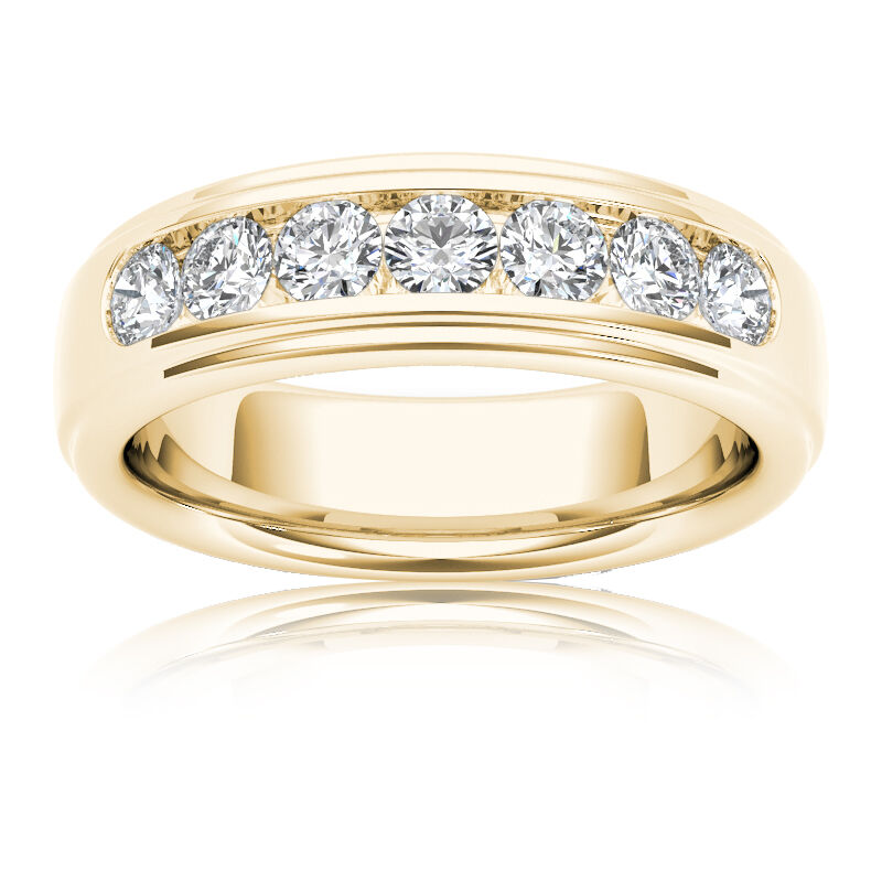 Men's Diamond 1 Carat 7-Stone Band in 14k Yellow Gold image number null