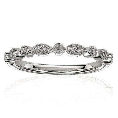 Diamond Stackable & 14k White Gold Wedding Ring