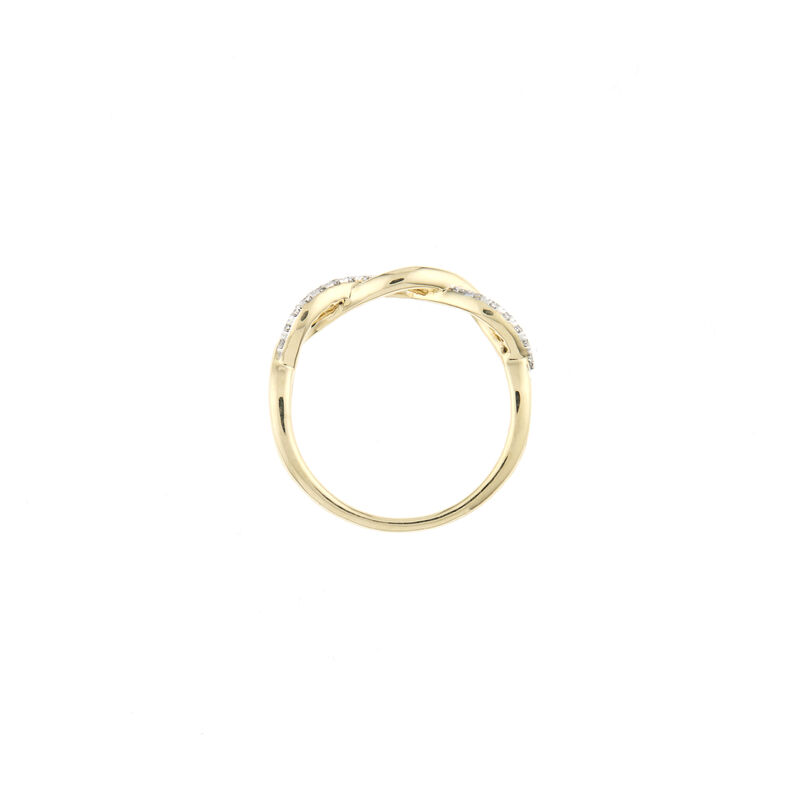 Brilliant-Cut .10ctw Diamond Twist Fashion Ring in 10k Yellow Gold image number null