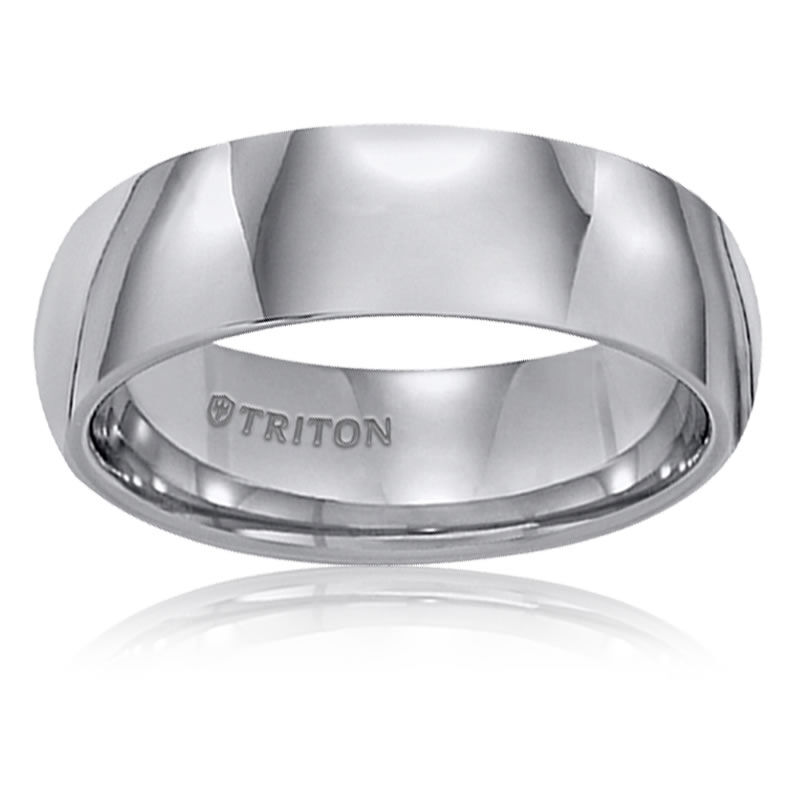 Triton White Tungsten Polished Band image number null