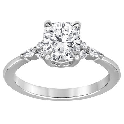 Colette. Cushion-Cut Lab Grown 1 5/8ctw. Diamond Engagement Ring in 14k White Gold