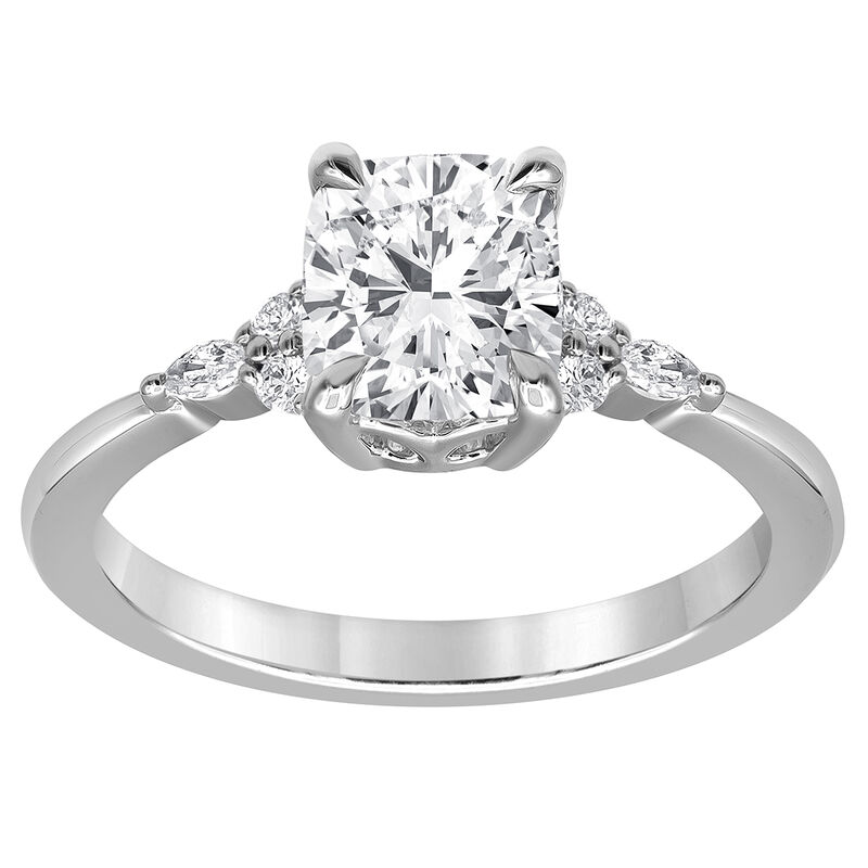 Colette. Cushion-Cut Lab Grown 1 5/8ctw. Diamond Engagement Ring in 14k White Gold image number null
