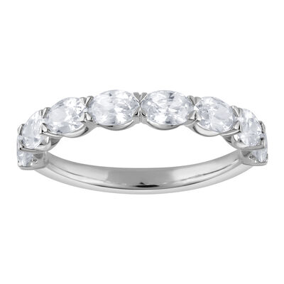 Lab Grown 1 1/2ctw. Horizontal Oval Anniversary Band in 14k White Gold