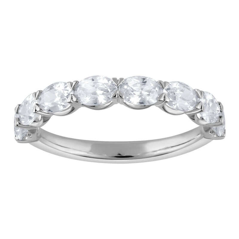 Lab Grown 1 1/2ctw. Horizontal Oval Anniversary Band in 14k White Gold image number null
