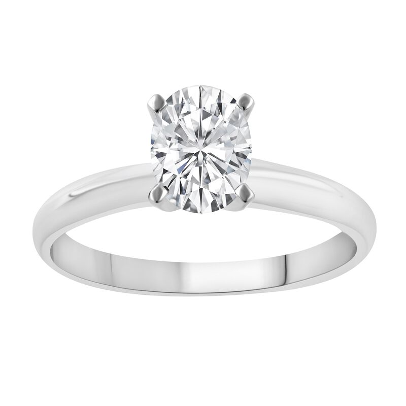 Oval-Cut Lab Grown 2ct. Diamond Certified GH VS SI Solitaire Engagement Ring in 14k White Gold image number null