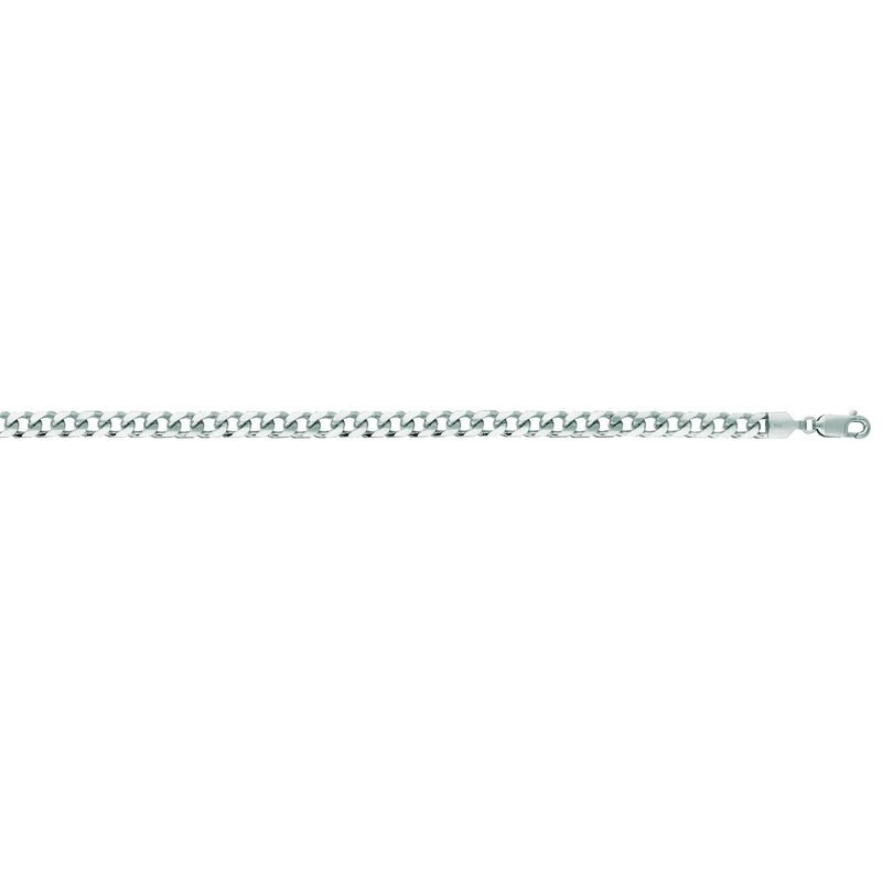 Polished Miami Cuban 24" Chain 4.4mm in 14k White Gold image number null