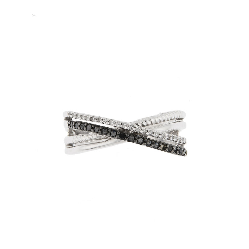 Brilliant-Cut 0.25ctw. Diamond Crossover Ring in Sterling Silver image number null