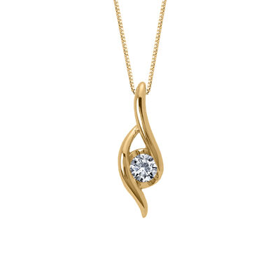 Sirena Diamond Pendant in 14k Yellow Gold