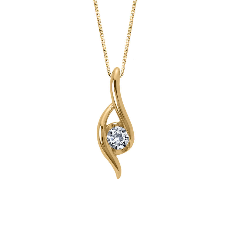 Sirena Diamond Pendant in 14k Yellow Gold image number null