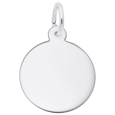 Petite Round Disc Charm in Sterling Silver