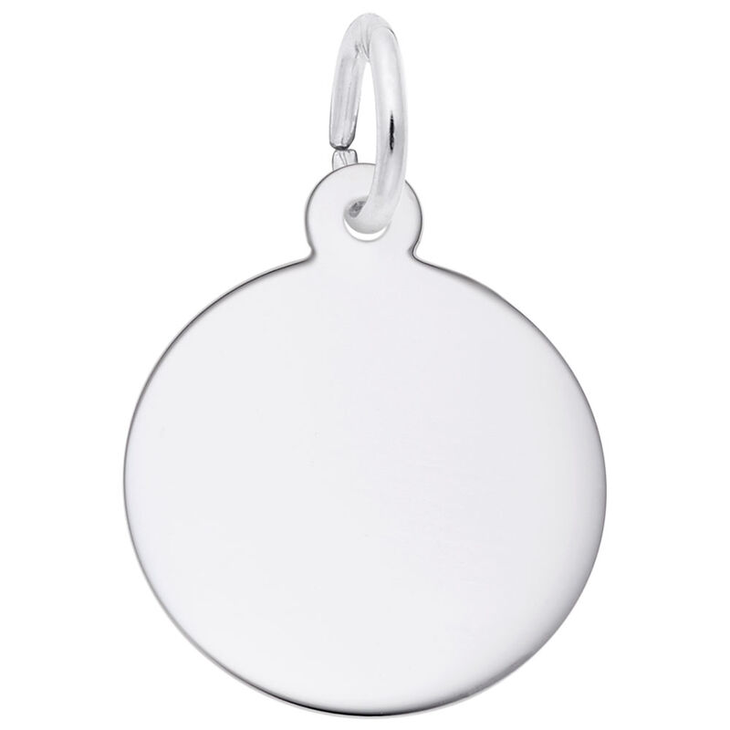 Petite Round Disc Charm in Sterling Silver image number null