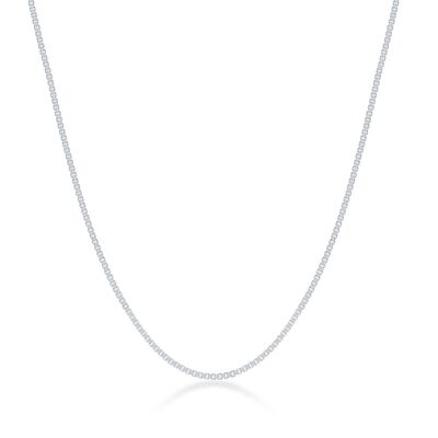 Box 20" Chain 1.3mm in Sterling Silver