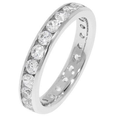 Round Channel Set 1.5ctw. Eternity Band in 14K White Gold (GH, SI)
