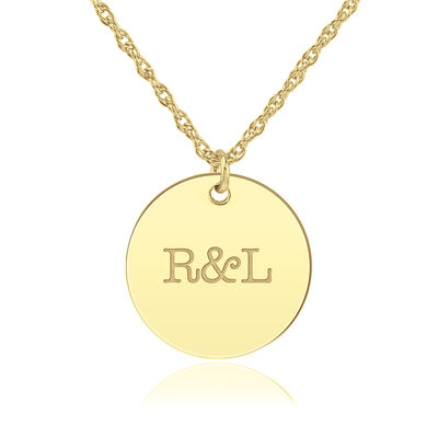 High Polished Personalized Disc Pendant in 10k Yellow Gold