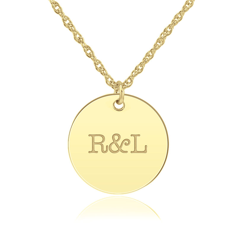 High Polished Personalized Disc Pendant in 10k Yellow Gold image number null