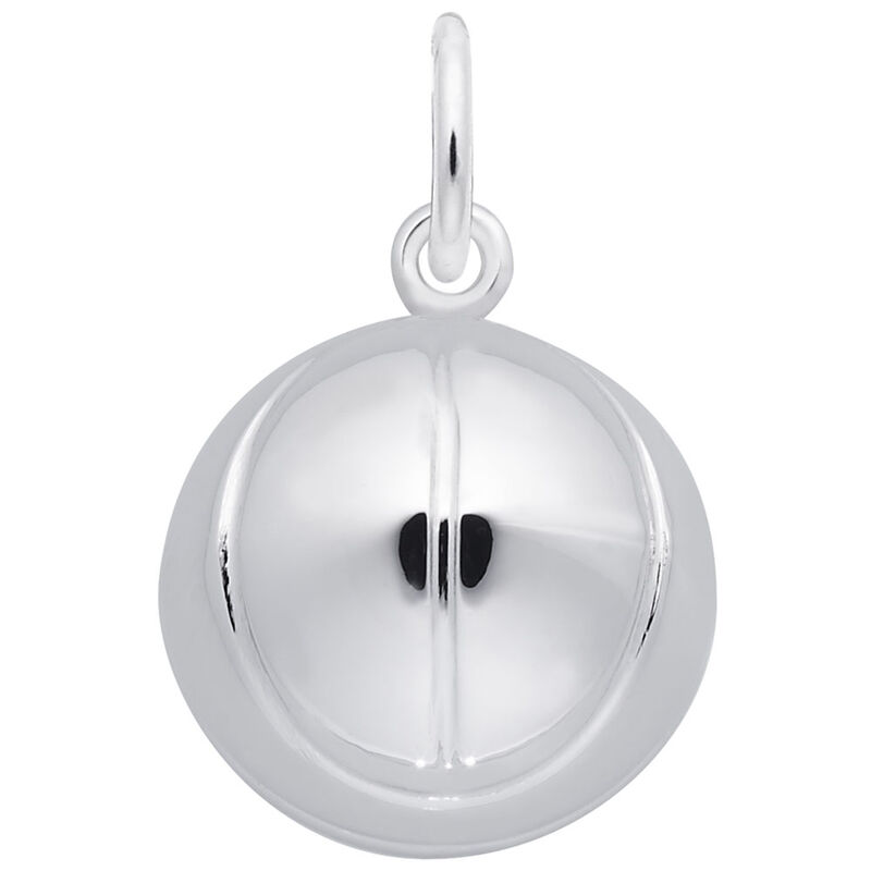 3D-Basketball Charm in 14k White Gold image number null