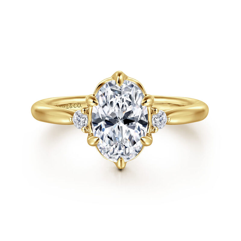 Gabriel & Co. "Blaise" Three Stone 14k Yellow Gold Diamond Ring Setting ER16200O6Y44JJ image number null