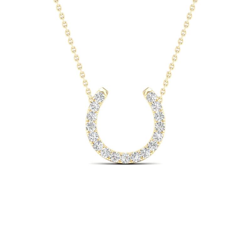 Diamond 1/3ctw. Horseshoe Necklace in 10k Yellow Gold image number null