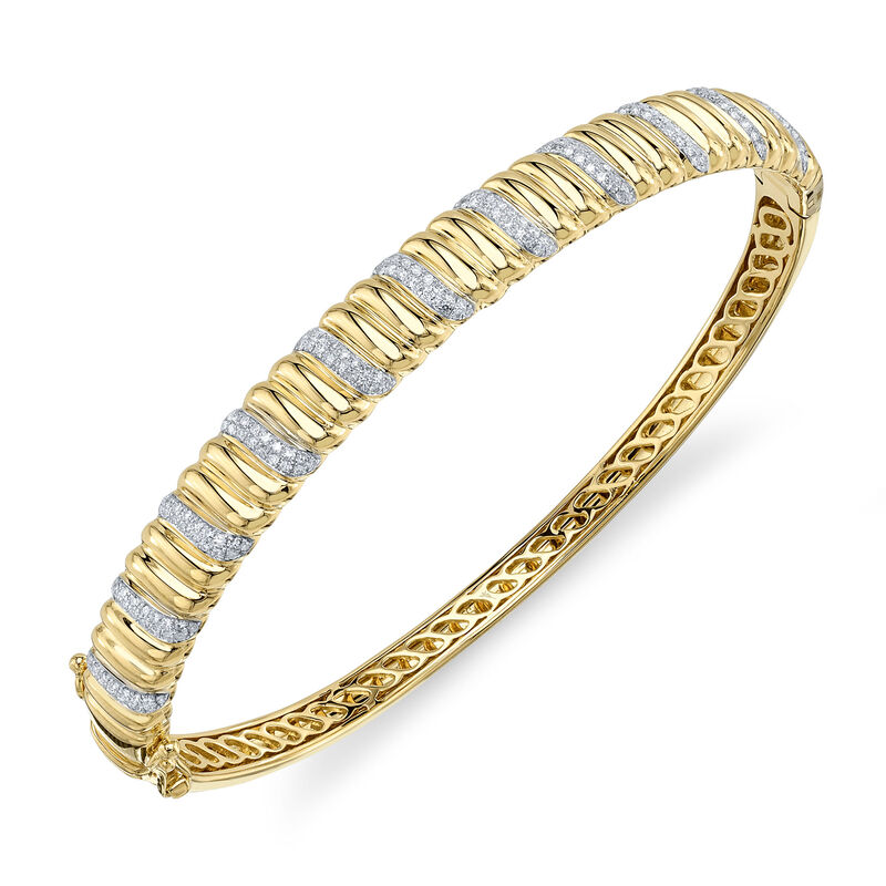 Shy Creation Diamond 1/3ctw. Bangle Bracelet in 14k Yellow Gold image number null