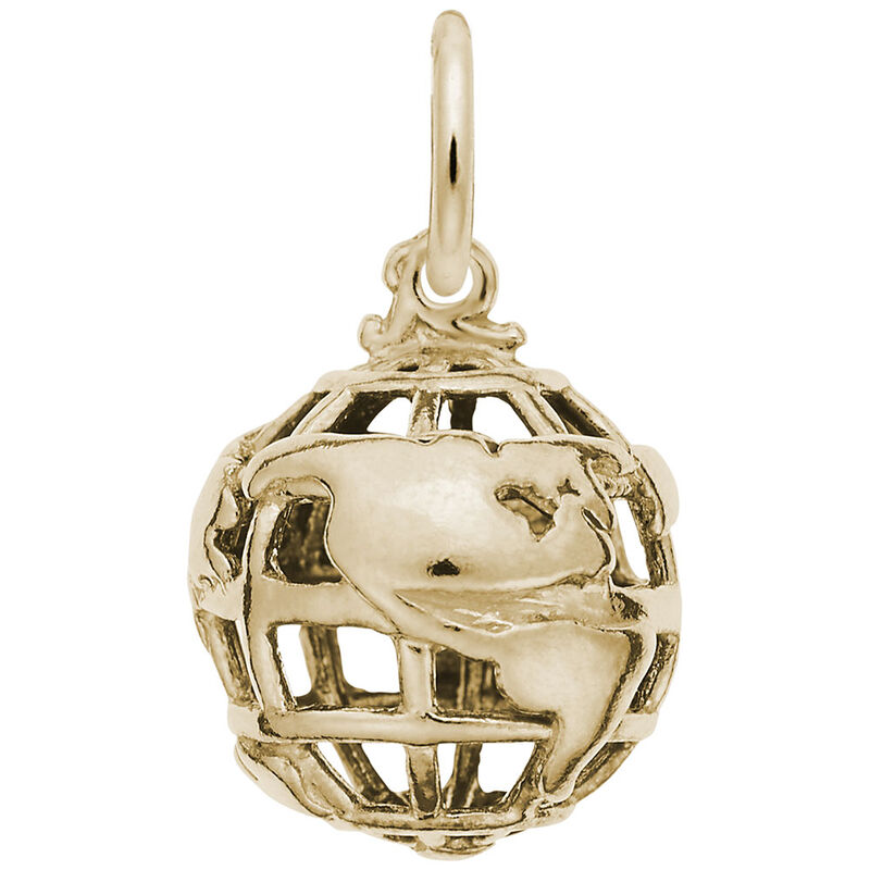 Globe Charm in 10K Yellow Gold image number null