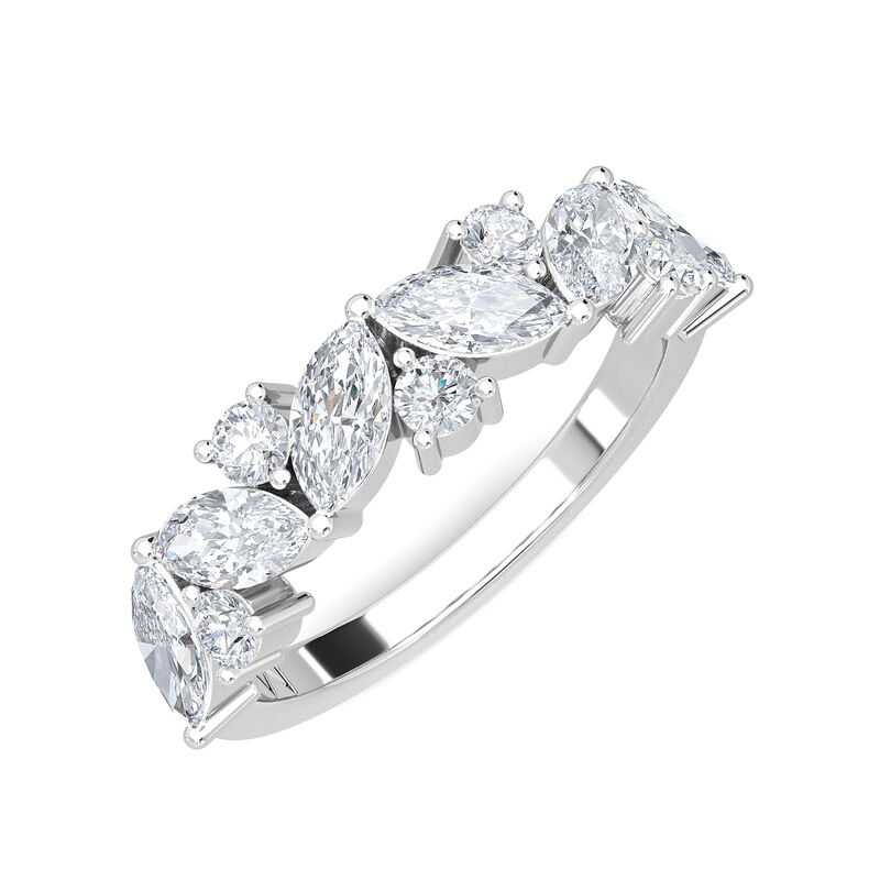 Lab Grown Diamond 2ctw. Marquise & 14k White Gold Anniversary Ring image number null