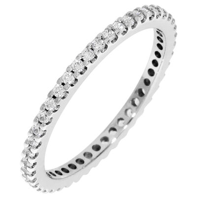 Round Prong Set 1/3ctw. Eternity Band in 14K White Gold (GH, SI2)