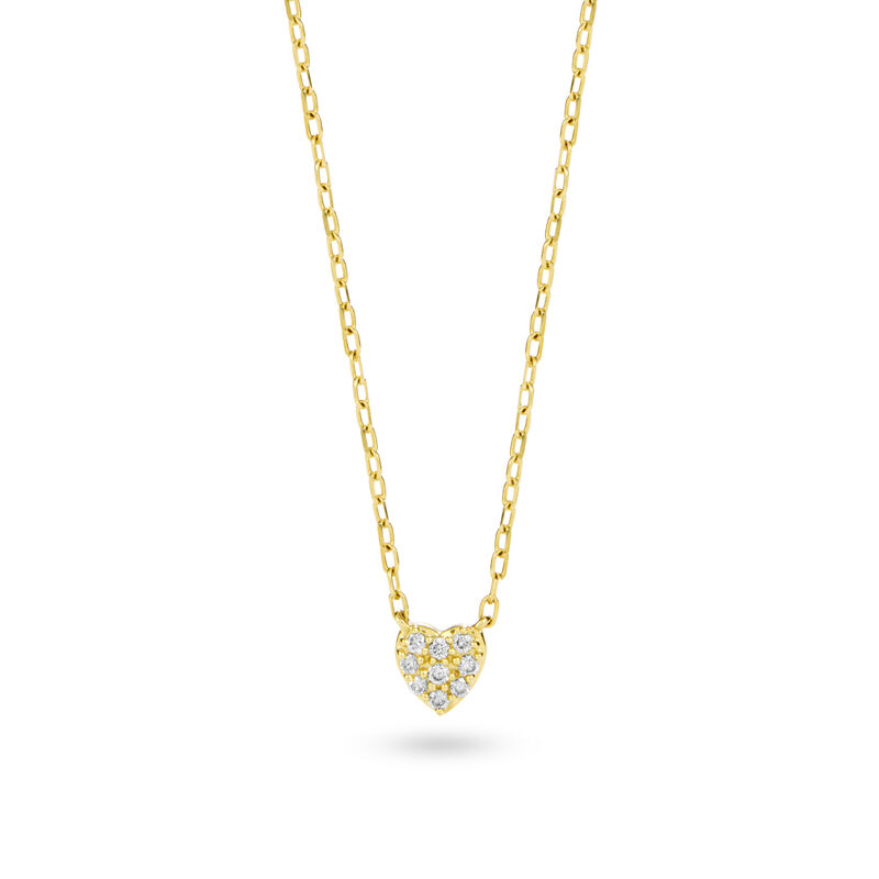 Diamond Mini Heart Pendant in 10k Yellow Gold image number null