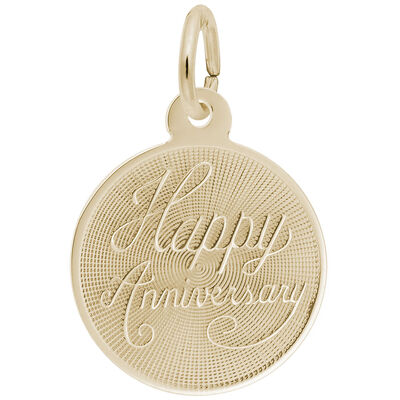 Anniversary Charm in Gold Plated Sterling Silver
