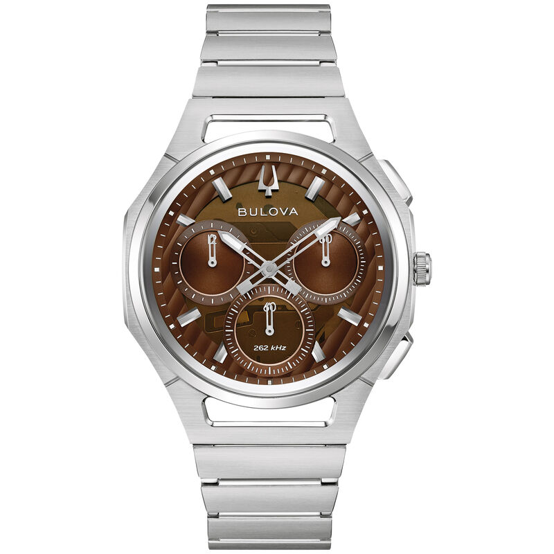 Bulova CURV Chronograph Brown Skeleton Dial 96K117 image number null