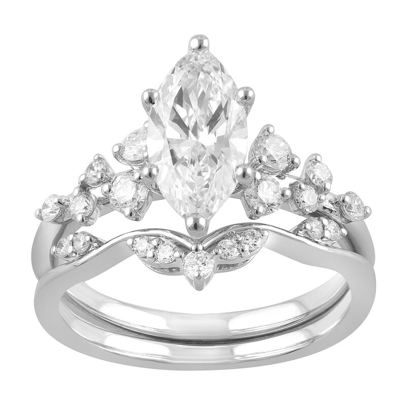 Marquise Lab Grown Diamond 2ctw. Bridal Set in 14k White Gold image number null