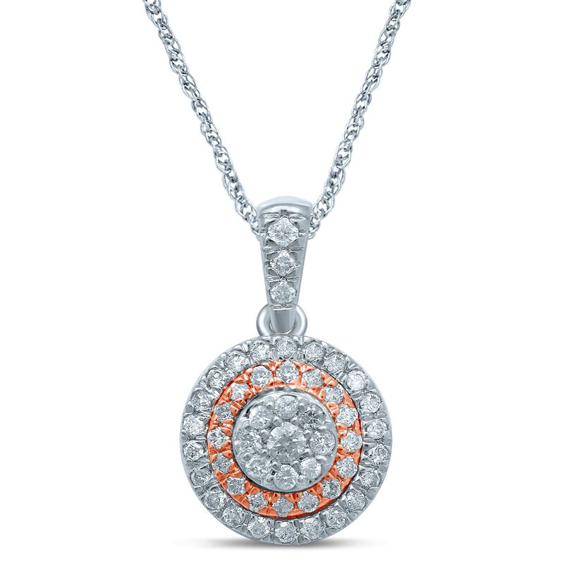 Diamond Multi-Halo 1/4ctw. Fashion Pendant in 10k Gold image number null