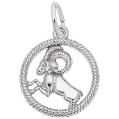 Aries Charm in Sterling Silver