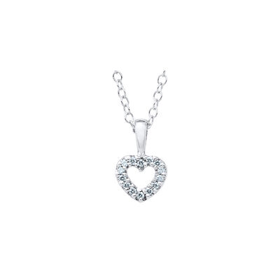 Baby & Children's Open Heart Crystal Pendant in Sterling Silver