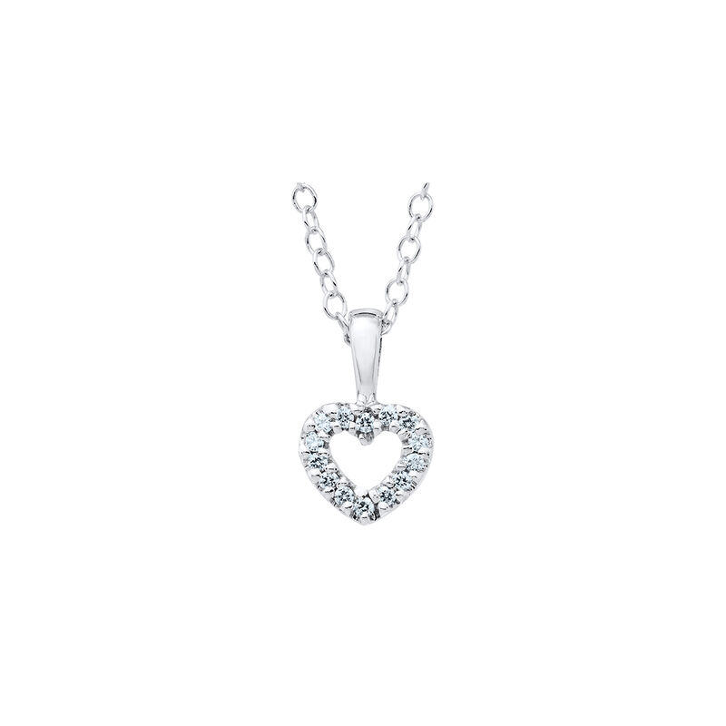 Baby/Children's Open Heart Crystal Pendant in Sterling Silver image number null