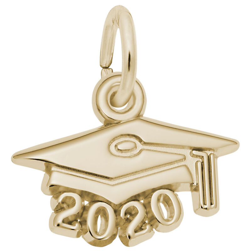 2020 Graduation Cap Charm in 10k Yellow Gold image number null