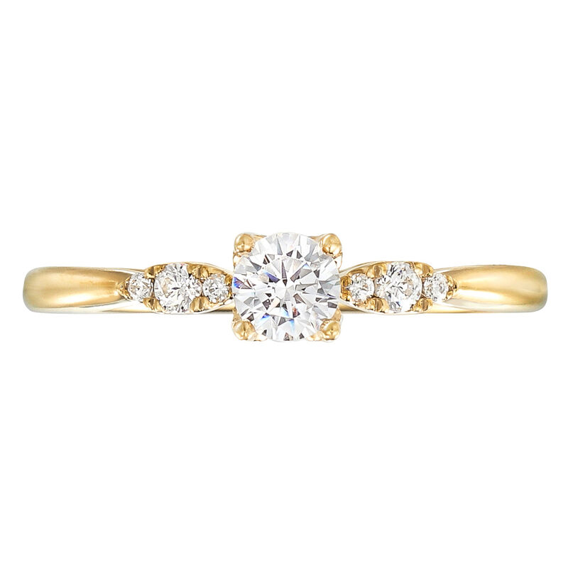 Round Lab Grown Diamond 3/8ctw. Engagement Ring in 10k Yellow Gold image number null