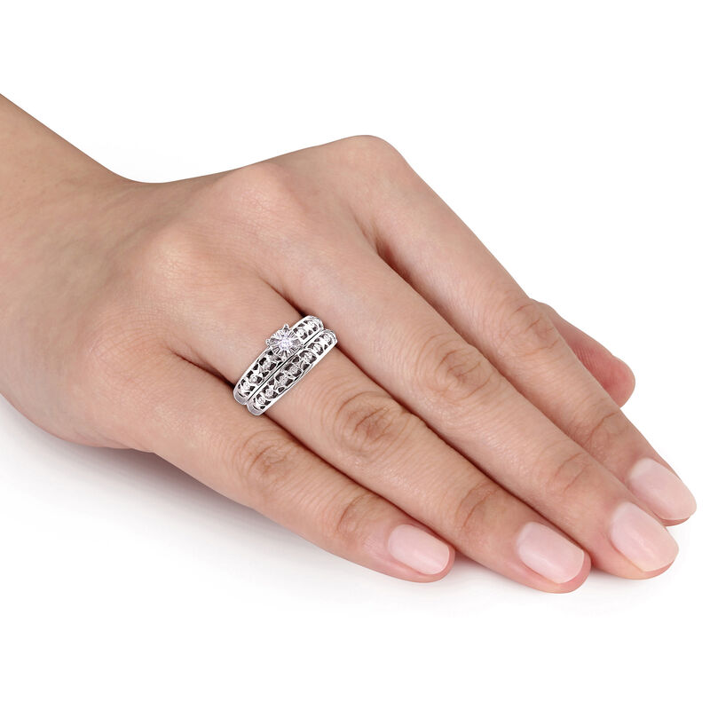 Brilliant-Cut Diamond Bridal Set in Sterling Silver image number null